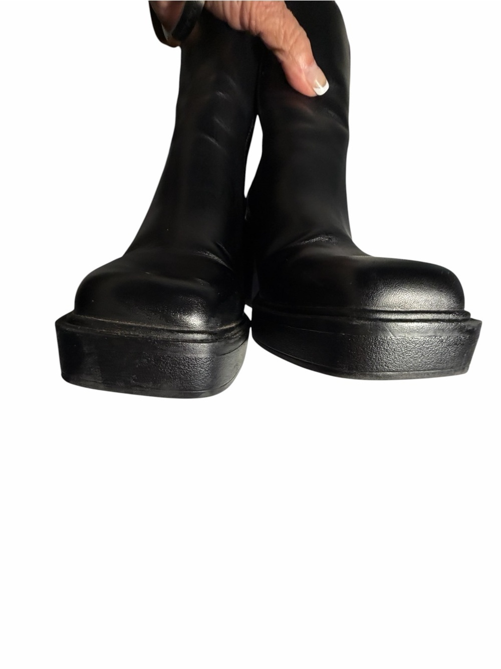 Pull & Bear Women's Black Leather Chelsea Booties Sz 38 (7.5) - Picture 5 of 12
